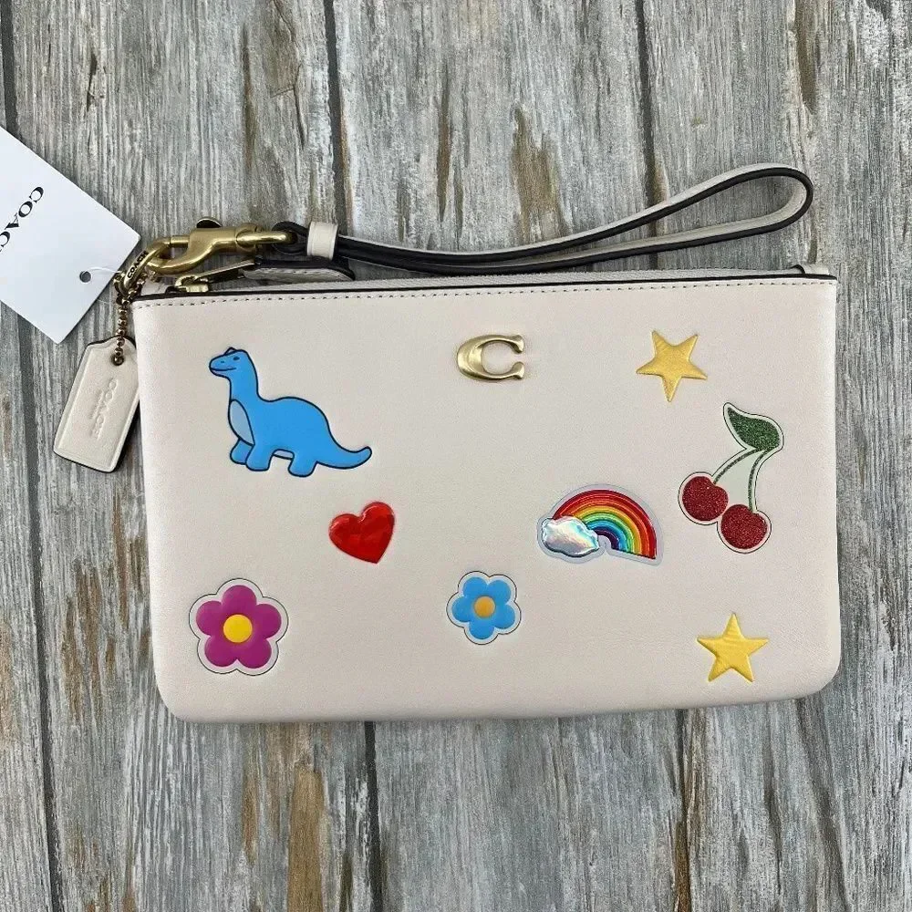 Coach Retail Sticker Print Essential Small Wristlet Wallet Bag Purse